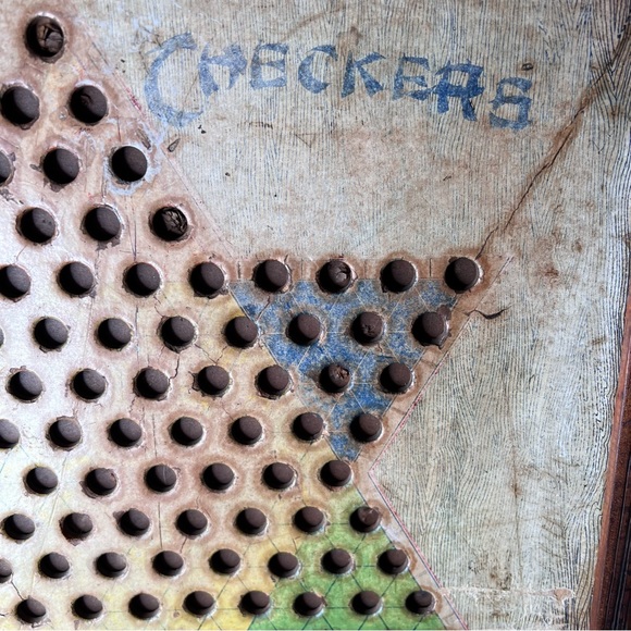 Vintage 1960’s Double Sided Game Board, Chinese Checkers, J. Pressman & Co. - Picture 2 of 10